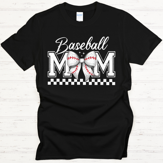 Checkered Baseball Mom